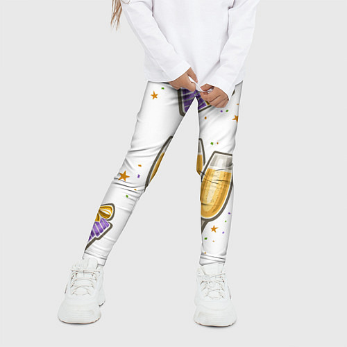 Детские легинсы Новогодний вайб / 3D-принт – фото 3