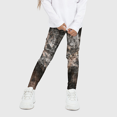 Детские легинсы Абстракция - brown darkness / 3D-принт – фото 3