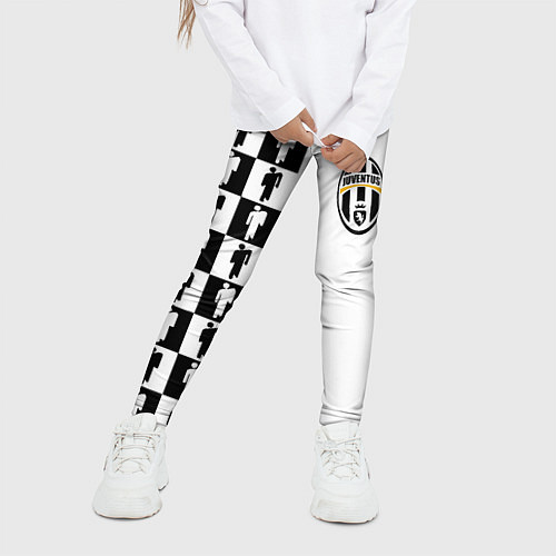 Детские легинсы Ювентус паттерн люди / 3D-принт – фото 3