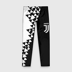 Детские легинсы Juventus черно белая геометрия текстура