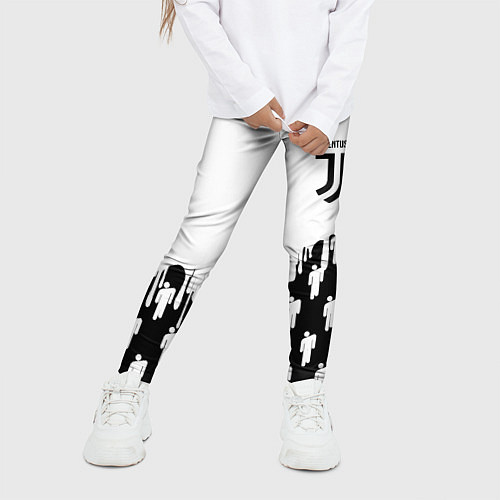 Детские легинсы Ювентус краски люди / 3D-принт – фото 3