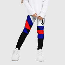 Леггинсы для девочки Juventus geometry sport steel, цвет: 3D-принт — фото 2