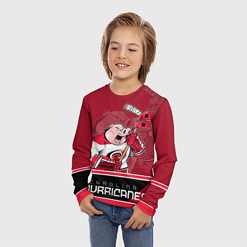 Детский лонгслив Carolina Hurricanes / 3D-принт – фото 3
