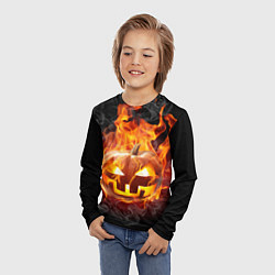 Лонгслив детский Огненная стихия хэллоуин, цвет: 3D-принт — фото 2