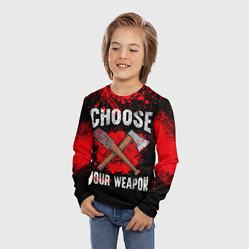 Детский лонгслив Choose Your Weapon / 3D-принт – фото 3
