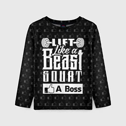 Лонгслив детский Lift Like A Beast Squat, цвет: 3D-принт