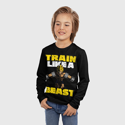 Детский лонгслив Train Like a Beast / 3D-принт – фото 3