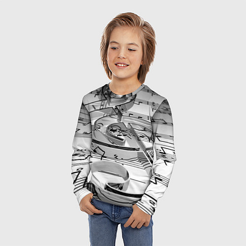 Детский лонгслив Скрипичный ключ / 3D-принт – фото 3