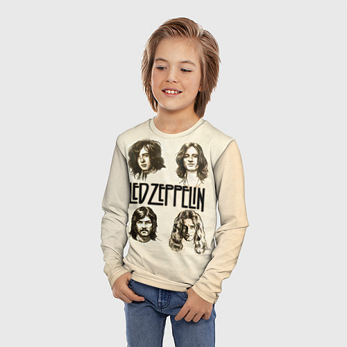 Детский лонгслив Led Zeppelin Guys / 3D-принт – фото 3