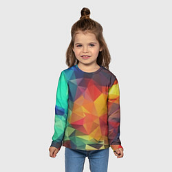 Лонгслив детский Цветные полигоны, цвет: 3D-принт — фото 2
