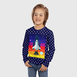 Лонгслив детский Запуск ракеты, цвет: 3D-принт — фото 2