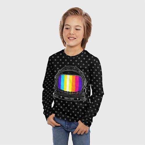 Детский лонгслив Цветной астронавт / 3D-принт – фото 3