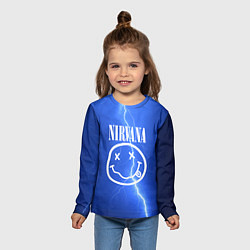 Лонгслив детский Nirvana: Lightning, цвет: 3D-принт — фото 2