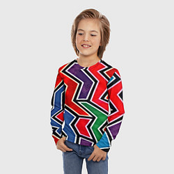 Лонгслив детский Изогнутые линии, цвет: 3D-принт — фото 2