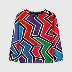 Лонгслив детский Изогнутые линии, цвет: 3D-принт