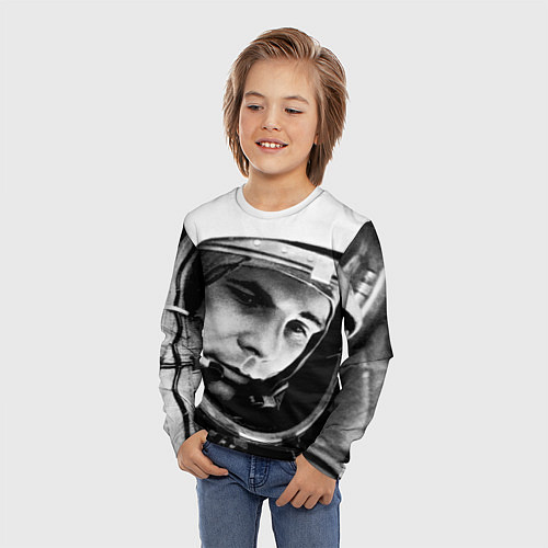 Детский лонгслив Гагарин космонавт / 3D-принт – фото 3