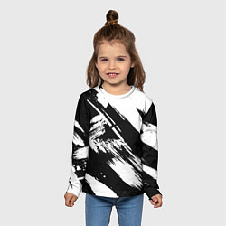 Лонгслив детский Чёрно-белый, цвет: 3D-принт — фото 2