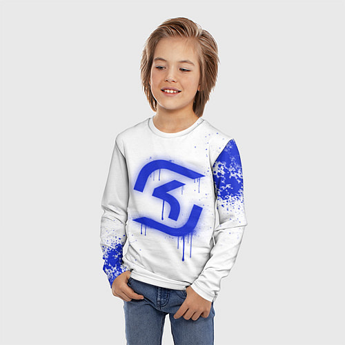 Детский лонгслив SK Gaming: White collection / 3D-принт – фото 3