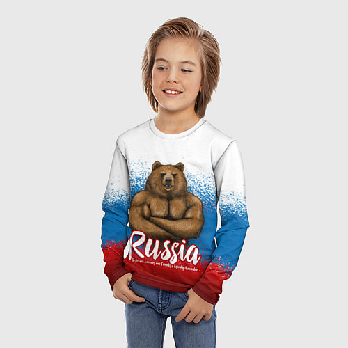 Детский лонгслив Russian Bear / 3D-принт – фото 3