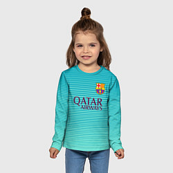 Лонгслив детский Barcelona FC: Aqua, цвет: 3D-принт — фото 2