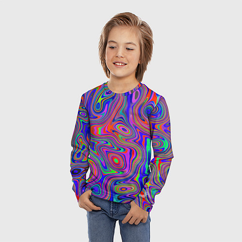 Детский лонгслив Цветная текстура 5 / 3D-принт – фото 3