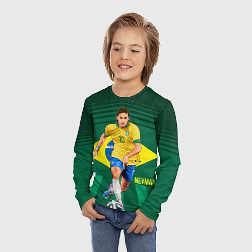 Детский лонгслив Neymar Brazilian / 3D-принт – фото 3