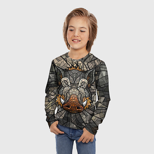 Детский лонгслив Mosaic Pig / 3D-принт – фото 3