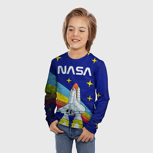 Детский лонгслив NASA: Magic Space / 3D-принт – фото 3