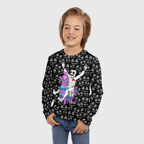 Детский лонгслив Marshmello x Llama / 3D-принт – фото 3