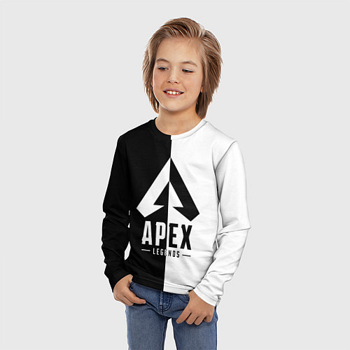 Детский лонгслив Apex Legends: Black & White / 3D-принт – фото 3