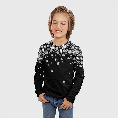 Детский лонгслив Бриллиантовый дождь / 3D-принт – фото 3