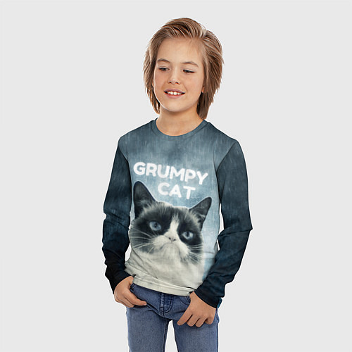 Детский лонгслив Grumpy Cat / 3D-принт – фото 3