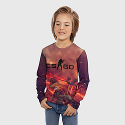 Лонгслив детский CS GO logo abstract style, цвет: 3D-принт — фото 2