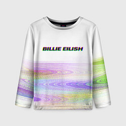 Лонгслив детский BILLIE EILISH: White Glitch, цвет: 3D-принт