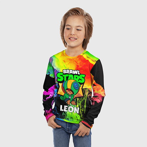 Детский лонгслив BRAWL STARS LEON / 3D-принт – фото 3