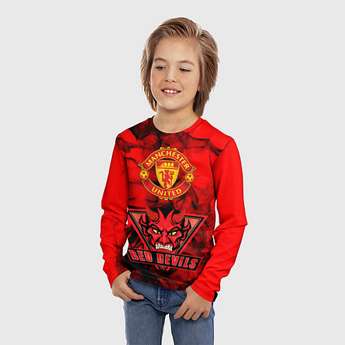 Детский лонгслив Manchester United / 3D-принт – фото 3