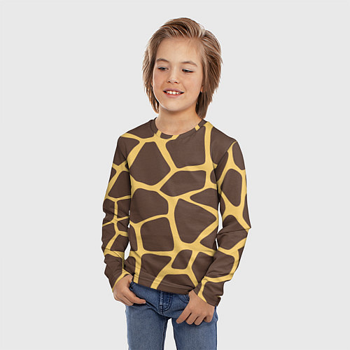 Детский лонгслив Окрас жирафа / 3D-принт – фото 3