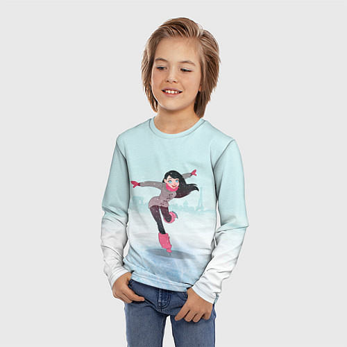 Детский лонгслив Фигурное катание / 3D-принт – фото 3