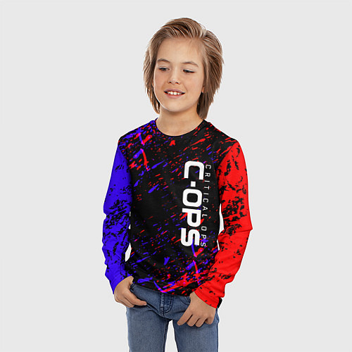 Детский лонгслив Critical Ops / 3D-принт – фото 3