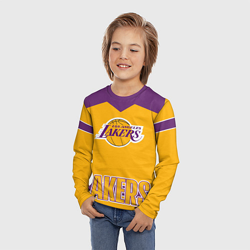 Детский лонгслив Los Angeles Lakers / 3D-принт – фото 3