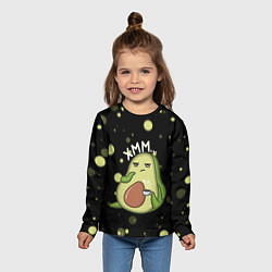 Лонгслив детский Авокадо, цвет: 3D-принт — фото 2
