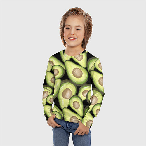 Детский лонгслив Avocado background / 3D-принт – фото 3