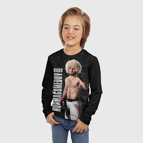 Детский лонгслив Хабиб Нурмагомедов / 3D-принт – фото 3