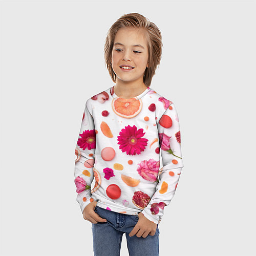 Детский лонгслив Фрукты / 3D-принт – фото 3