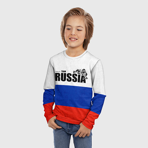 Детский лонгслив Russia / 3D-принт – фото 3