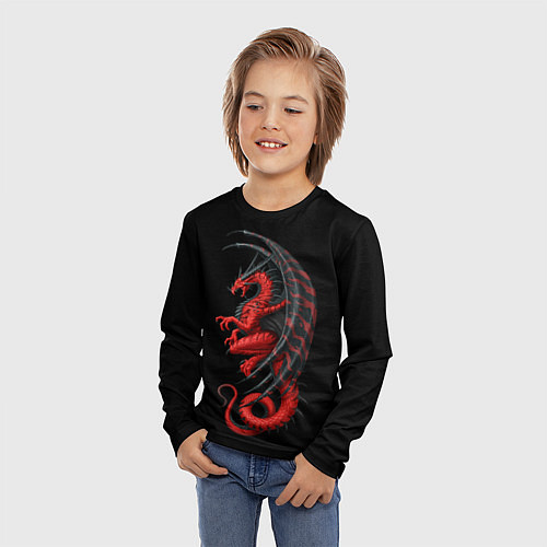 Детский лонгслив Red Dragon / 3D-принт – фото 3
