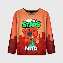 Лонгслив детский BRAWL STARS NITA, цвет: 3D-принт