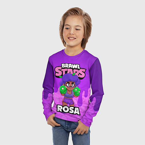 Детский лонгслив BRAWL STARS ROSA / 3D-принт – фото 3