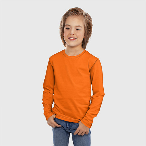 Детский лонгслив Цвет апельсиновая корка / 3D-принт – фото 3