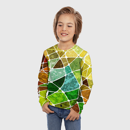 Детский лонгслив Мозаика / 3D-принт – фото 3
